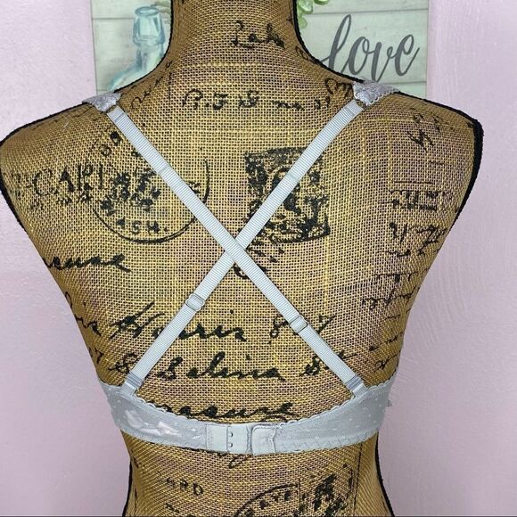 Victoria’s Secret Dream Angels Push Up Bra Lace Polka Dot Convertible Gray 32D - Picture 8 of 13